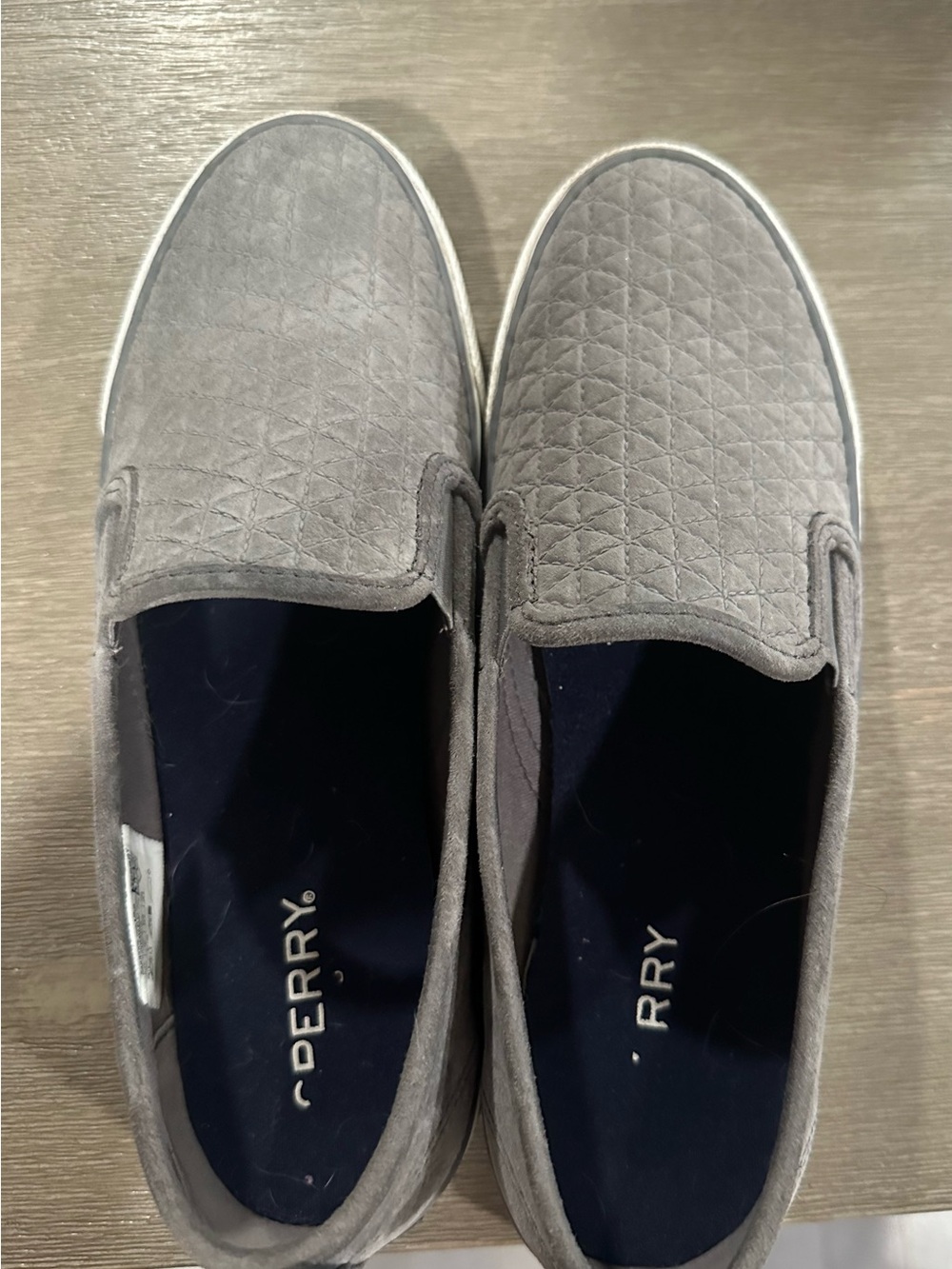Sperry Quilted Slip-On Loafers in Gray